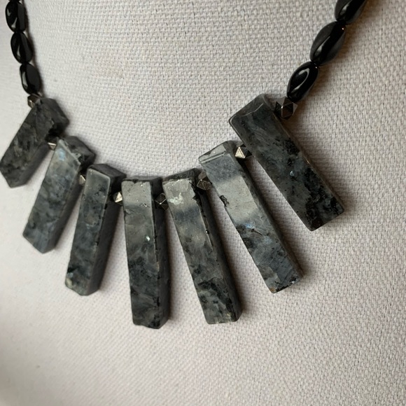 Labradorite - glass beads necklace - elegant and unique - new jewelry - Picture 4 of 13